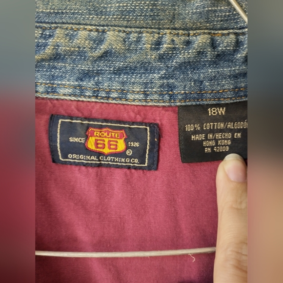 Vintage Route 66 100% Cotton Denim Shirt - Picture 5 of 8
